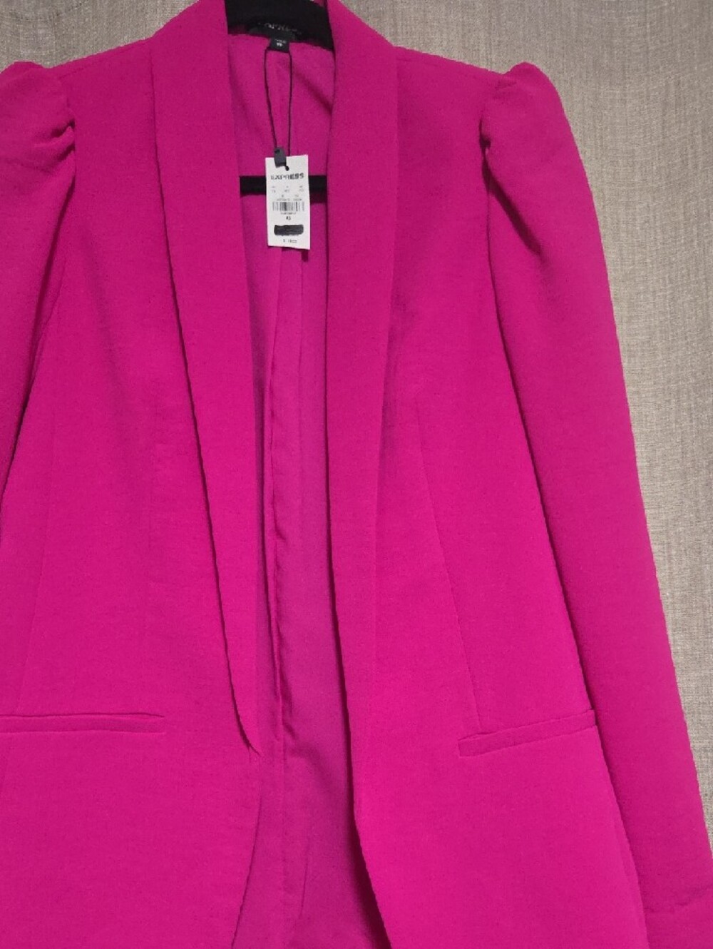 Express Fuchsia Open-Front Blazer Jacket - Picture 3 of 5